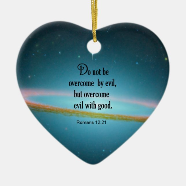 Romans12:21 Julgransprydnad Keramik (Framsidan)