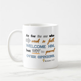 Romans14:1, kristen inspirera bibelVerse Kaffemugg
