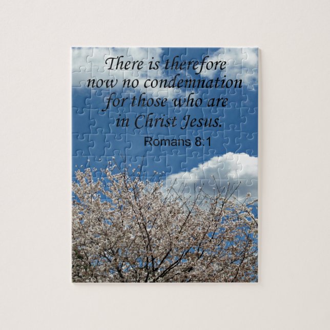 Romans8:1 där är därför nu ingen fördömelse pussel (Vertikal)