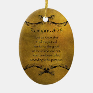Romans8:28 Julgransprydnad Keramik