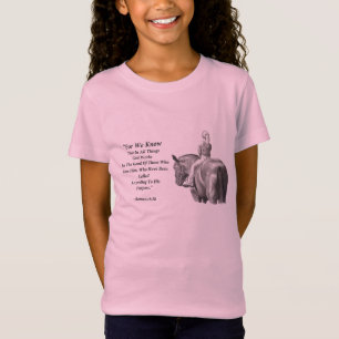 ROMANS8:28: RITA TECKNINGEN: HÄST FLICKA T-SHIRT