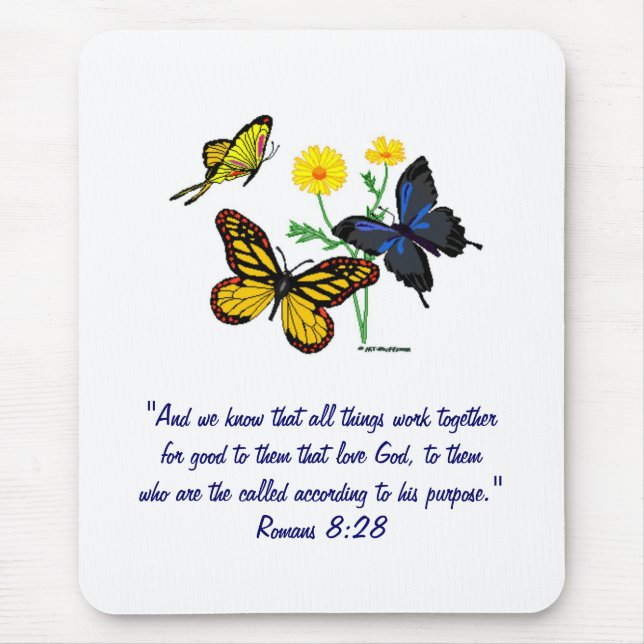 Romans8:28fjärilar Musmatta (Framsidan)