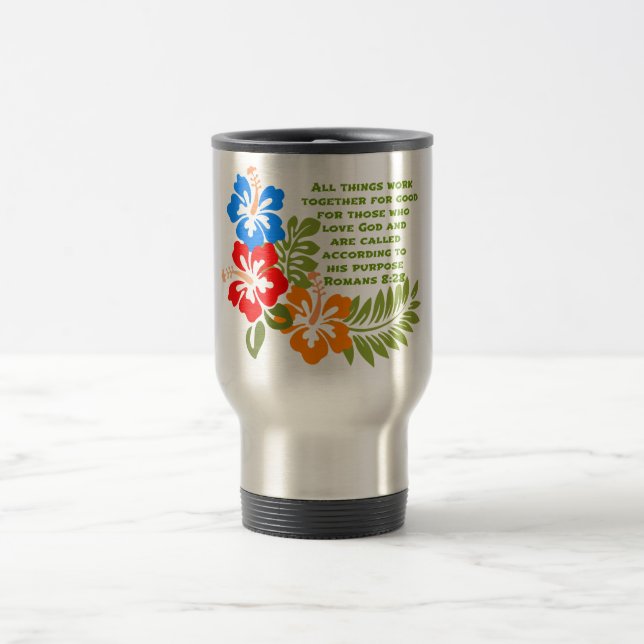 Romans8:28rostfritt stål 15 uns travel mug resemugg (Center)