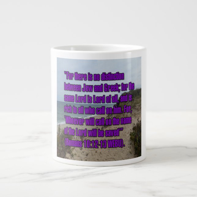 Romans 10:12-13 WEBU Mug Jumbo Mugg (Framsidan)