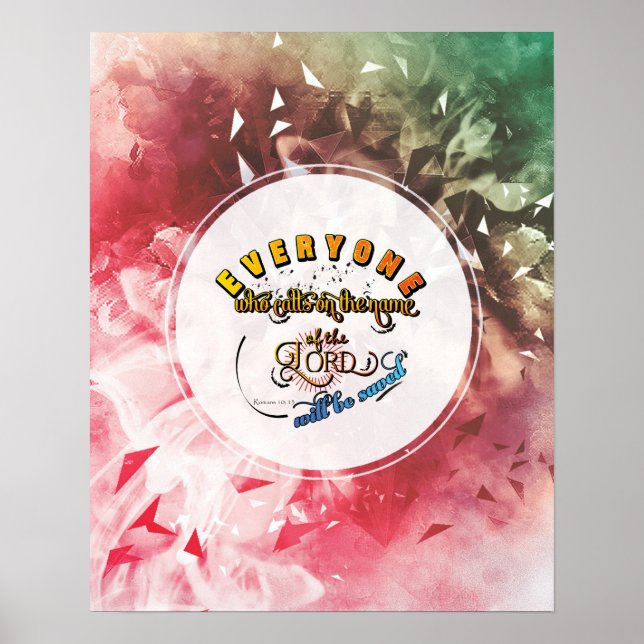 Romans 10: 13 bibelverser manusförfattarpresenter poster (Framsidan)