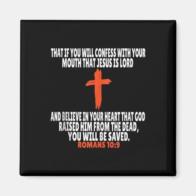 Romans 10_9 Bible Verses Scripture, Tanktop Magnet (Framsidan)