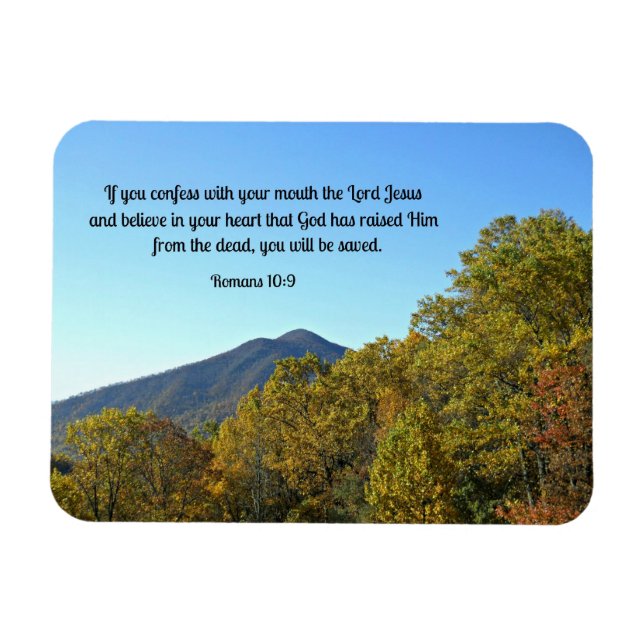 Romans 10:9 Om du erkänner din mun.. Magnet (Horisontell)