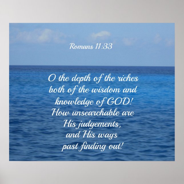 Romans 11:33 på djupet på rikerna... poster (Framsidan)