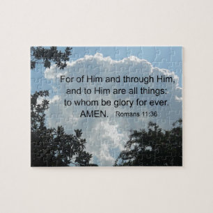 Romans 11:36 För av honom och genom honom.. Pussel