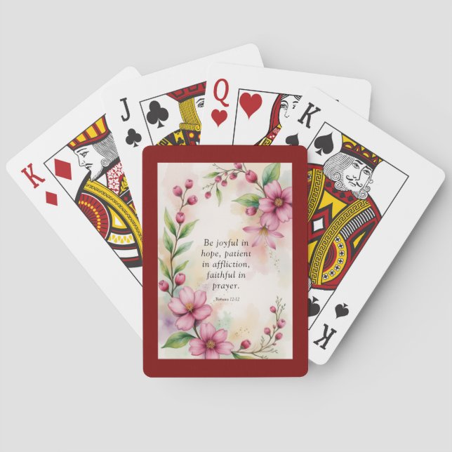 Romans 12:12 Custom Bible Verse Casinokort (Baksidan)