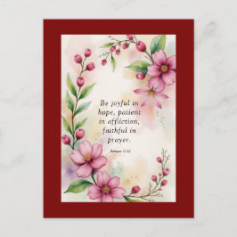 Romans 12:12 Custom Bible Verse Vykort