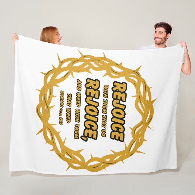 Romans 12:15 KJV Bible Scripture Verse Fleecefilt (På plats)