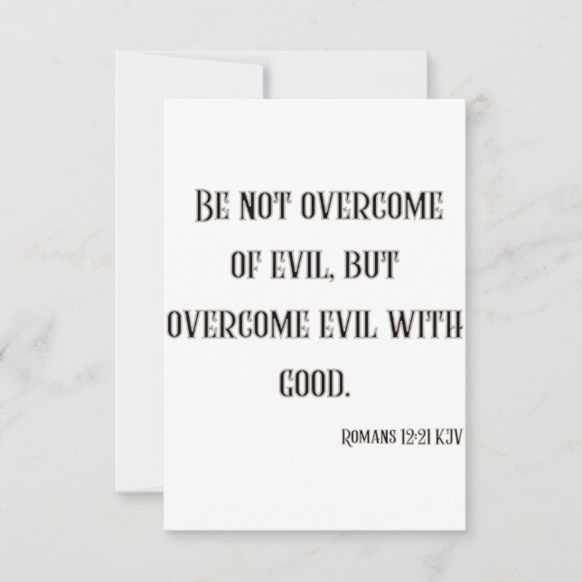 Romans 12:21 KJV Bible Verse Flat Greeting Card Kort (Framsida)