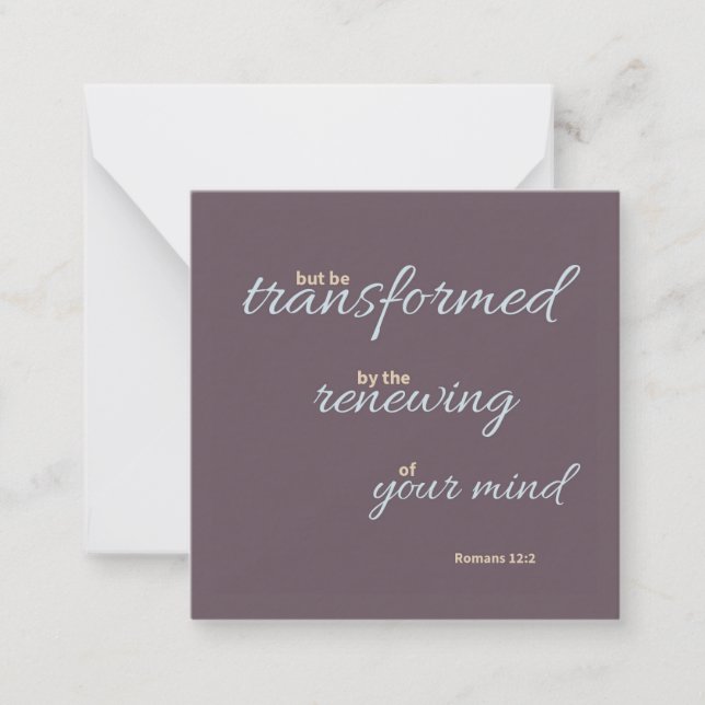 Romans 12:2 Flat Note Card Anteckningskort (Framsida)