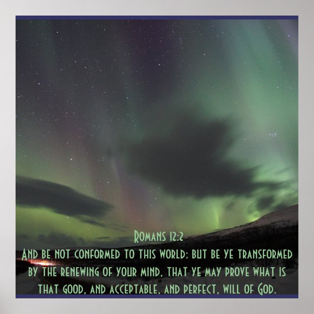 Romans 12:2, inspirationsbibelvänd-full välsignels poster (Framsidan)