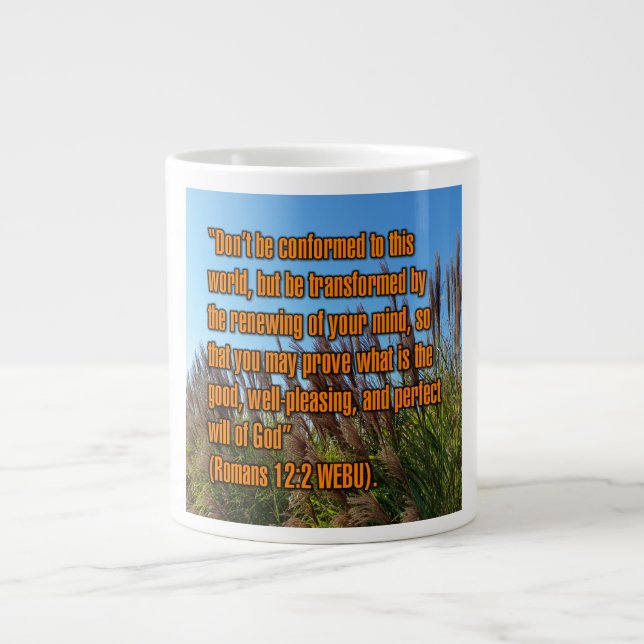 Romans 12:2 WEBU Mug Jumbo Mugg (Framsidan)