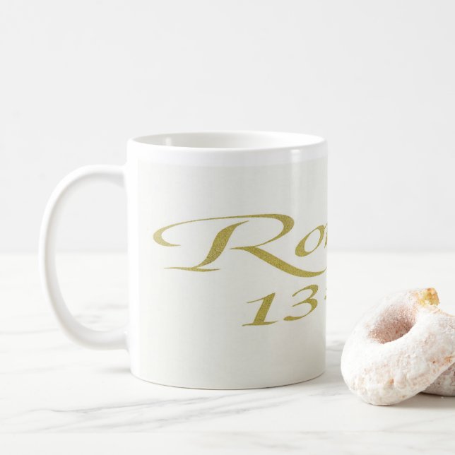 Romans 13:8-10: Bible Verse Mug Kaffemugg (Med munk)