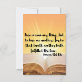 Romans 13:8 KJV Bible Verse Pic Flat Greeting Card Kort