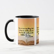 Romans 13:8 KJV Bible Verse Pic Two-Tone Mugg
