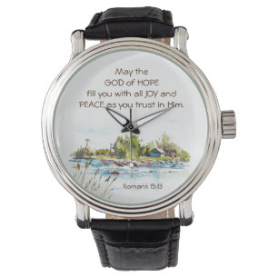 Romans 15:13 Gud of Hope Christian Bible Verse Armbandsur