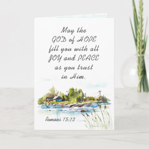 Romans 15:13 Gud of Hope Christian Bible Verse Kort