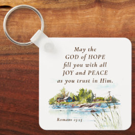 Romans 15:13 Gud of Hope Christian Bible Verse Nyckelring