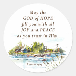 Romans 15:13 Gud of Hope Christian Bible Verse Runt Klistermärke