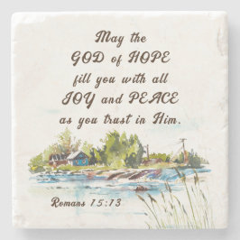 Romans 15:13 Gud of Hope Christian Bible Verse Stenunderlägg