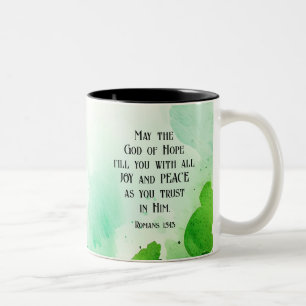 Romans 15:13 Gud of Hope Christian Bible Verse Två-Tonad Mugg