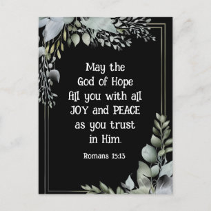 Romans 15:13 Gud of Hope Christian Bible Verse Vykort