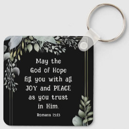 Romans 15:13 Hoppets Gud fyller dig med fredsglädj Nyckelring