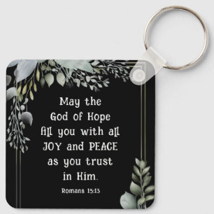 Romans 15:13 Hoppets Gud fyller dig med fredsglädj Nyckelring