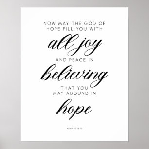 Romans 15:13 maj - Gud av hopp fyller dig med gläd Poster