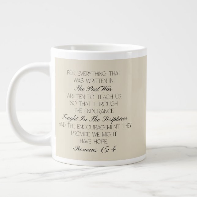 Romans 15:4 Hope Bible Verse Mug  Jumbo Mugg (Vänster)