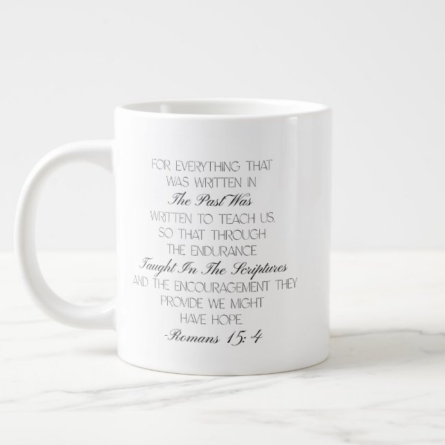 Romans 15:4 Hope Bible Verse Mug  Jumbo Mugg (Vänster)
