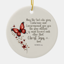 Romans 15:5 Bible Verse-bild Julgransprydnad Keramik