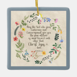 Romans 15:5 Bible Verse-bild Julgransprydnad Keramik