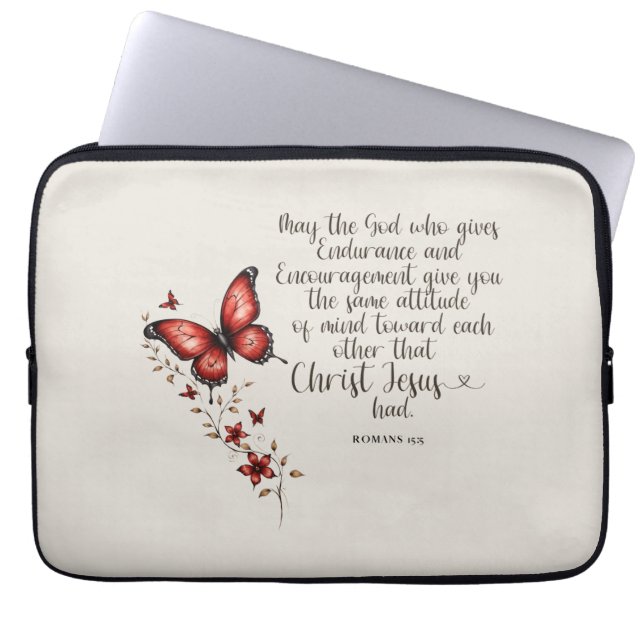 Romans 15:5 Bible Verse-bild Laptop Fodral (Framsidan)