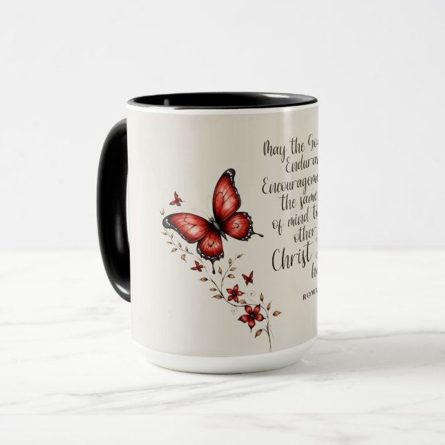 Romans 15:5 Bible Verse-bild Mugg (Framsida vänster)