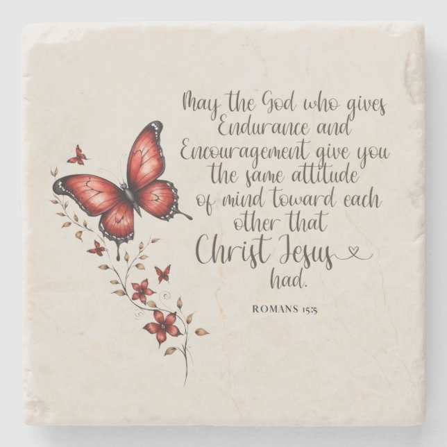 Romans 15:5 Bible Verse-bild Stenunderlägg (Framsidan)