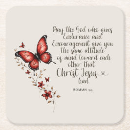 Romans 15:5 Bible Verse-bild Underlägg Papper Kvadrat