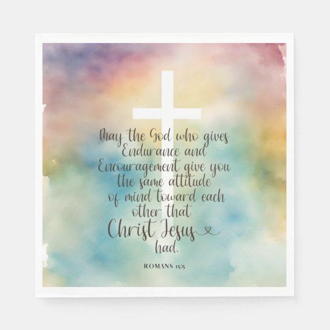 Romans 15:5 Bible Verse Papper Napkins Pappersservett (Framsidan)