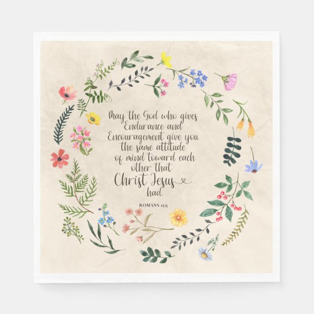 Romans 15:5 Bible Verse Papper Napkins Pappersservett (Framsidan)