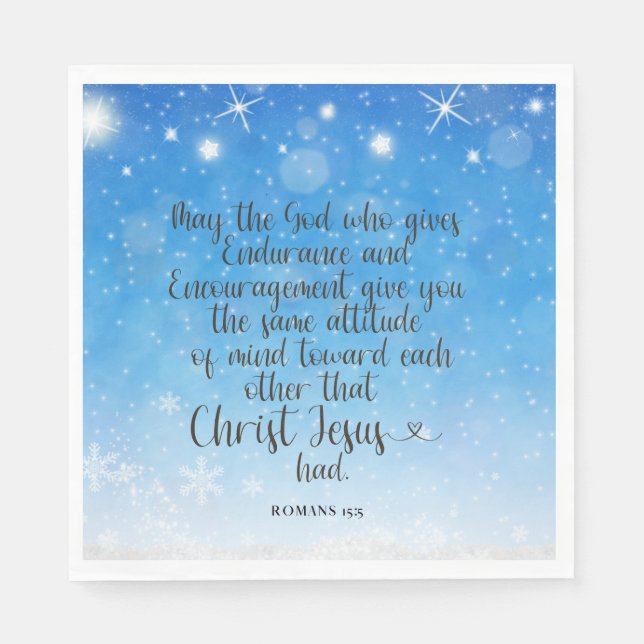 Romans 15:5 Bible Verse Papper Napkins Pappersservett (Framsidan)