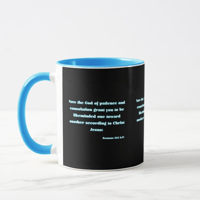 Romans 15:5 KJV Bible Scripture tvåton Mugg (Vänster)