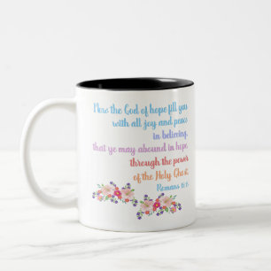 Romans 15 Bibelversedesign Två-Tonad Mugg