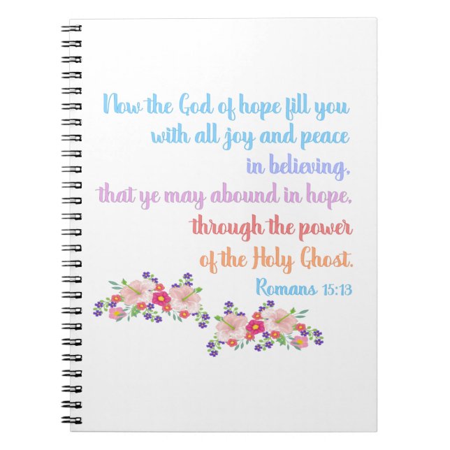 Romans 15 Bible Verse Design Anteckningsbok (Framsidan)