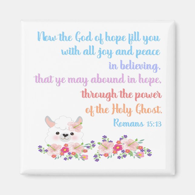 Romans 15 Bible Verse Design Magnet (Framsidan)