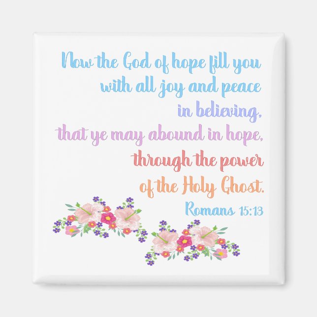 Romans 15 Bible Verse Design Magnet (Framsidan)