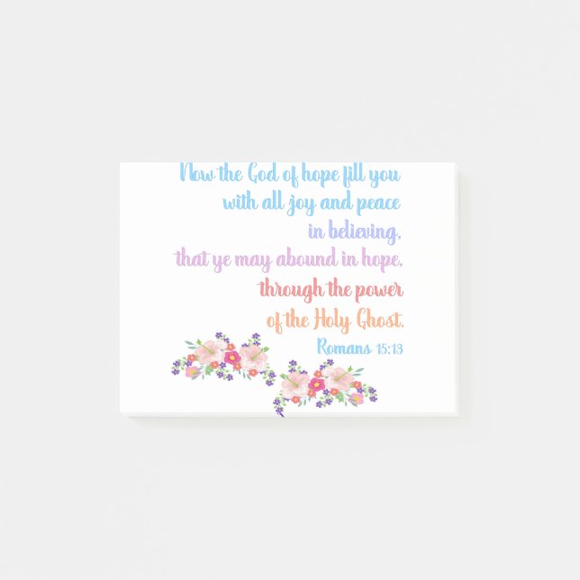 Romans 15 Bible Verse Design Post-it Block (Framsida)